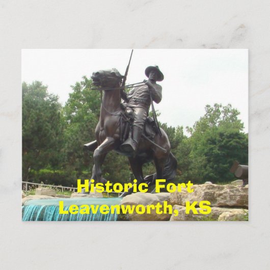Historic Fort Leavenworth, KS- Buffalo Soldaat Mon Briefkaart (Voorkant)