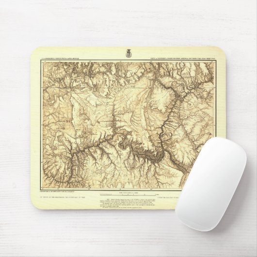 Historic Grand Canyon Map Muismat (Met muis)