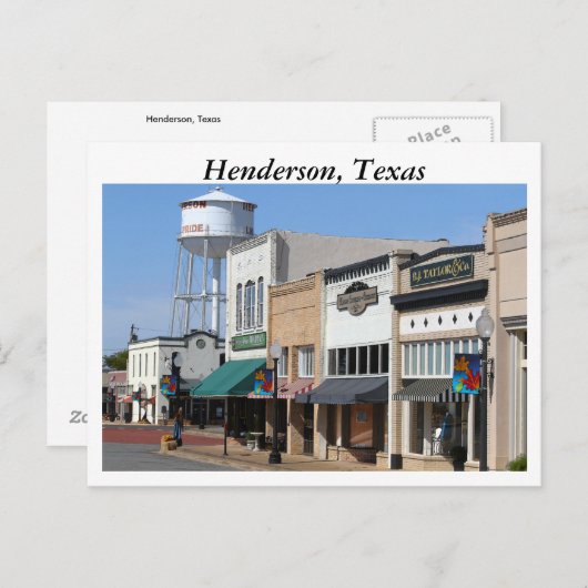 Historic Henderson, Texas Briefkaart (Voorkant / Achterkant)