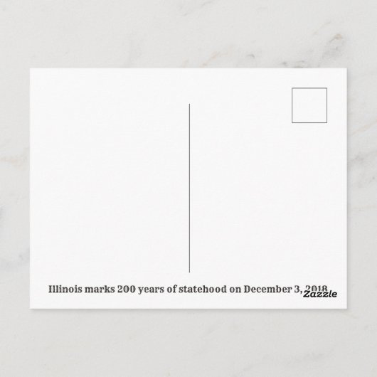 Historic Illinois Bicentennial Briefkaart (Achterkant)