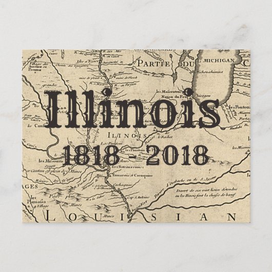 Historic Illinois Bicentennial Briefkaart (Voorkant)