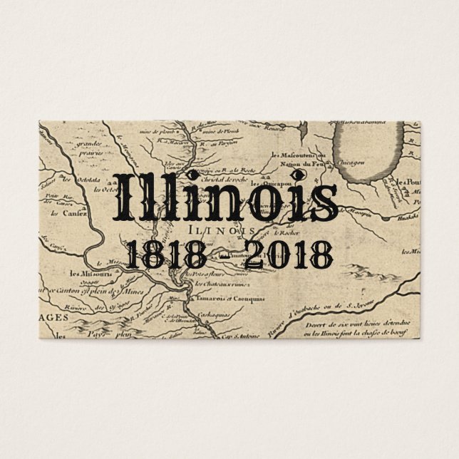 Historic Illinois Bicentennial Visitekaartje (Voorkant)