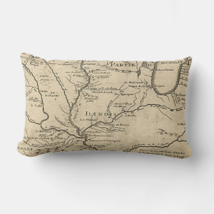 Historic Illinois Map van 1718 Kussen