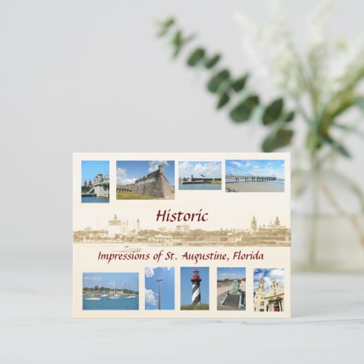 Historic Impressions of St. Augustine, Florida Briefkaart (Staand voorkant)