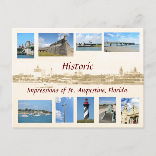 Historic Impressions of St. Augustine, Florida Briefkaart (Voorkant)