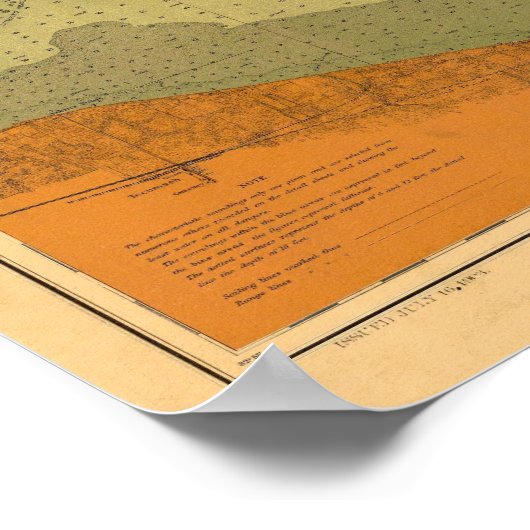 Historic Lake Saint Clair, MI Nautical Chart Poster (Hoek)