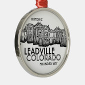 Historic Leadville Colorado, oud stadsinnamenamer Metalen Ornament (Rechts)