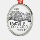 Historic Leadville Colorado, oud stadsinnamenamer Metalen Ornament (Links)