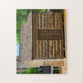 Historic Log Cabin Texas. Legpuzzel (Verticaal)