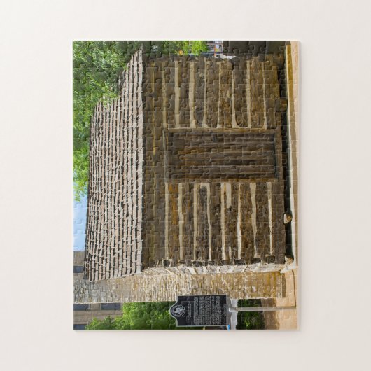 Historic Log Cabin Texas. Legpuzzel (Verticaal)