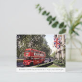 Historic London Bus, British Flag, 1998 Briefkaart (Staand voorkant)