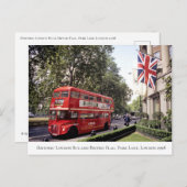 Historic London Bus, British Flag, 1998 Briefkaart (Voorkant / Achterkant)