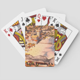 Historic Long Beach, California Boardwalk View Pokerkaarten