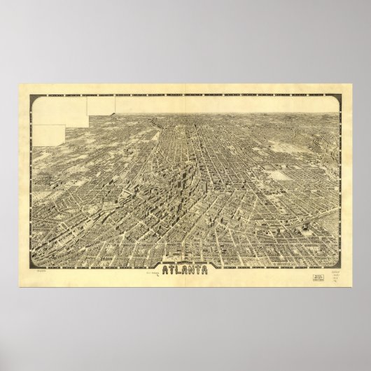 Historic Map of Atlanta, Georgia, 1919 Poster (Voorkant)