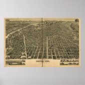Historic Map of Denver, 1889 Poster (Voorkant)
