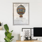 Historic Montgolfier Brothers' 1783 ballonvlucht Poster (Thuiskantoor)