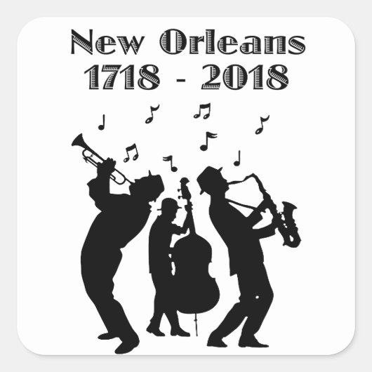 Historic New Orleans Tricentennial Vierkante Sticker (Voorkant)