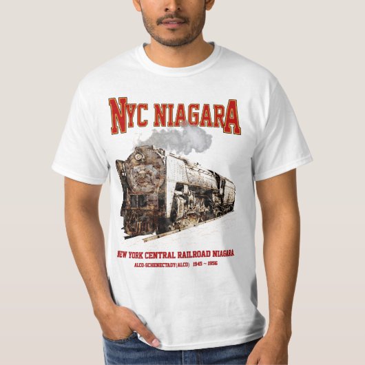 Historic NYC Niagara Train Steam Locomotive T-shirt (Voorkant)