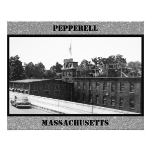 Historic Paper Mill in Pepperell Massachusetts Foto Afdruk