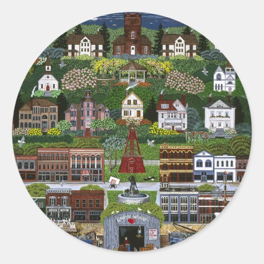 Historic Port Townsend, Washington Ronde Sticker (Voorkant)