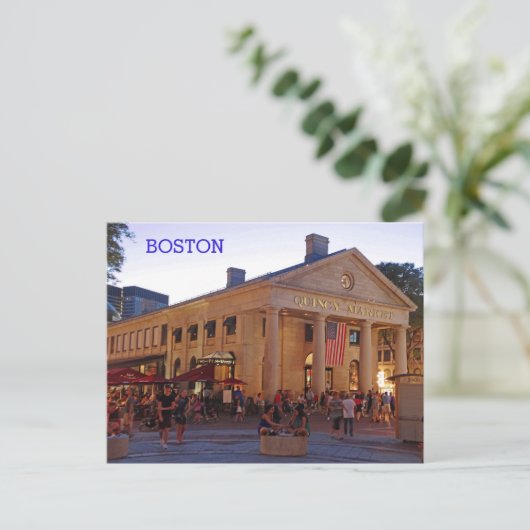 Historic Quincy Market Downtown Boston Briefkaart (Staand voorkant)
