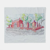 Historic Red Brick Entrance Fleece Deken (Voorkant (Horizontaal))