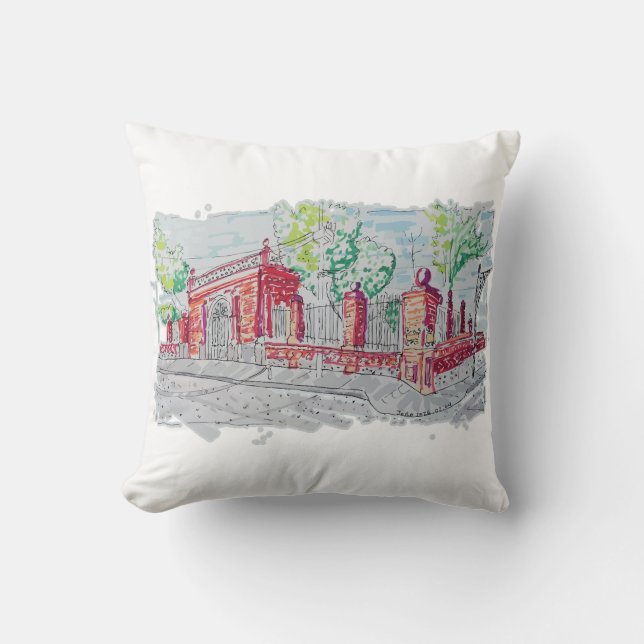 Historic Red Brick Entrance Kussen (Voorkant)