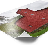 Historic Red Round Barn, Halcottsville, New York Foto Afdruk (Hoek)