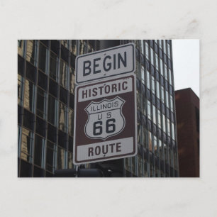 Historic Route 66 Chicago Sign Travel Briefkaart