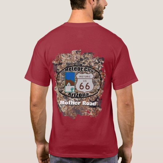 Historic Route 66 ~ Meteor City, Arizona T-shirt (Achterkant)