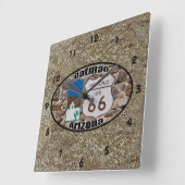 Historic Route 66 ~ Oatman, Arizona Vierkante Klok (Hoek)