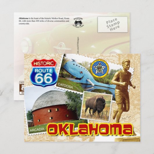 Historic Route 66, Oklahoma Briefkaart (Voorkant / Achterkant)