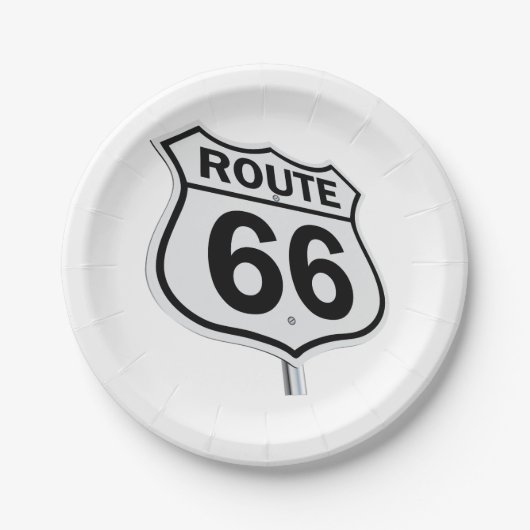 Historic Route 66 Paper bord. Papieren Bordje (Voorkant)