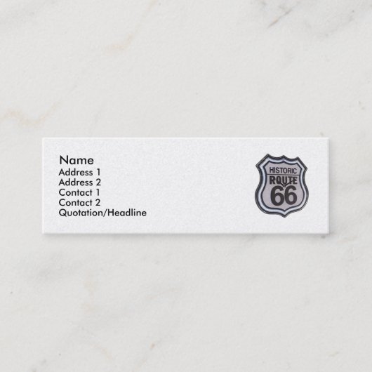Historic Route 66 Skinny Profile Card Mini Visitekaartje (Voorkant)