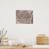 Historic Route 66 USA Cartoon Map Poster (Keuken)