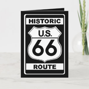 Historic Route 66 Wenskaart Black Kaart