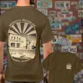 Historic Route 66 Winslow Arizona Front Back Sepia T-shirt