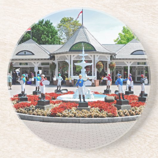 Historic Saratoga 150 op openingsdag Zandsteen Onderzetter (Voorkant)