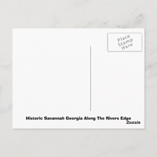 Historic Savannah Georgia Briefkaart (Achterkant)