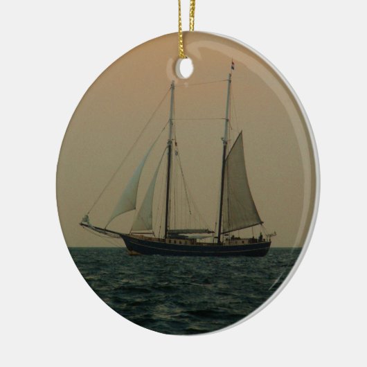 Historic Schooner Keramisch Ornament (Links)