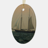 Historic Schooner Keramisch Ornament (Links)