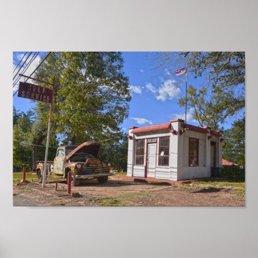 Historic Self-Service Gas Station, Texas Poster (Voorkant)