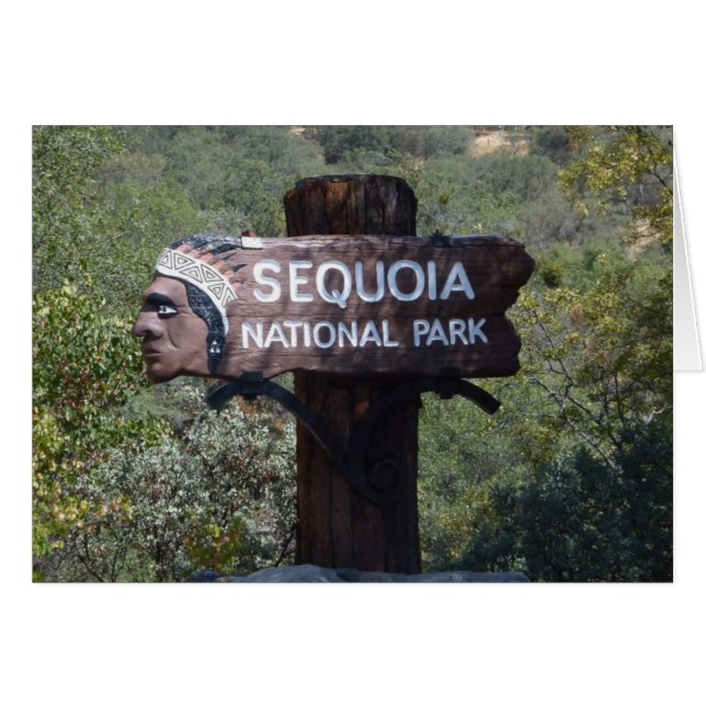 Historic Sequoia National Park Sign Blank Kaart (Voorkant Horizontaal)