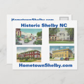 Historic Shelby NC Briefkaart (Voorkant / Achterkant)