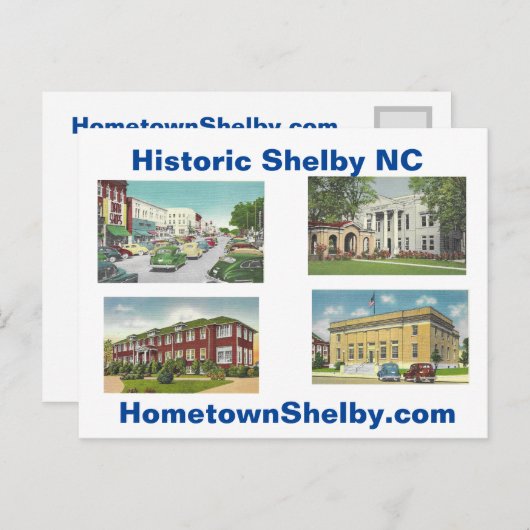 Historic Shelby NC Briefkaart (Voorkant / Achterkant)