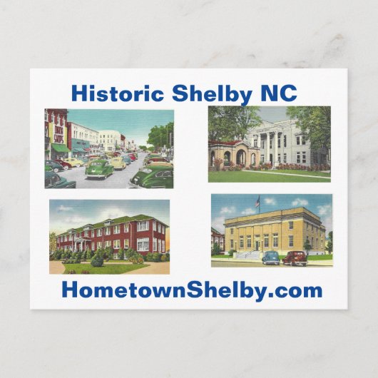 Historic Shelby NC Briefkaart (Voorkant)
