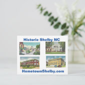 Historic Shelby NC Briefkaart (Staand voorkant)