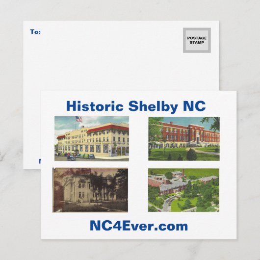 Historic Shelby NC Briefkaart (Voorkant / Achterkant)