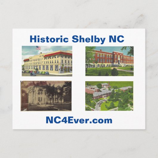 Historic Shelby NC Briefkaart (Voorkant)