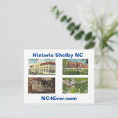 Historic Shelby NC Briefkaart (Staand voorkant)